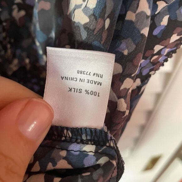 MADEWELL ELIOT | blue purple silk zipper front romper XS - Picture 7 of 8